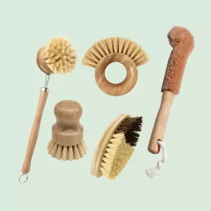Renewable Bamboo Cleaning Brush Set