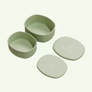 No-Tox Silicone Snack Box - 2 Pack - Olive (200ml + 350ml)